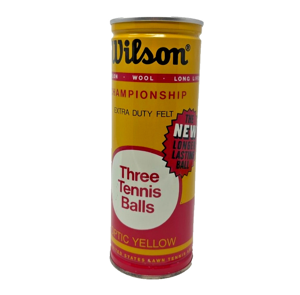 Wilson Championship Extra Duty Felt 3 Tennis Balls Can Optic Yellow NOS